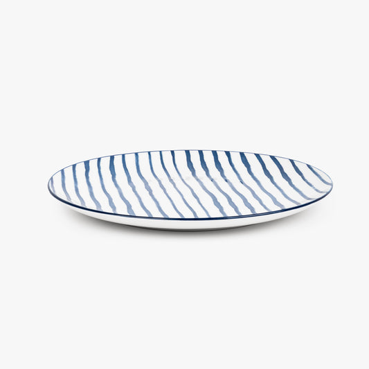 Plato llano de rayas azules ASIA