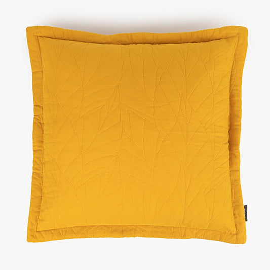 Funda cojín microfibra mostaza 60x60+3 AURA