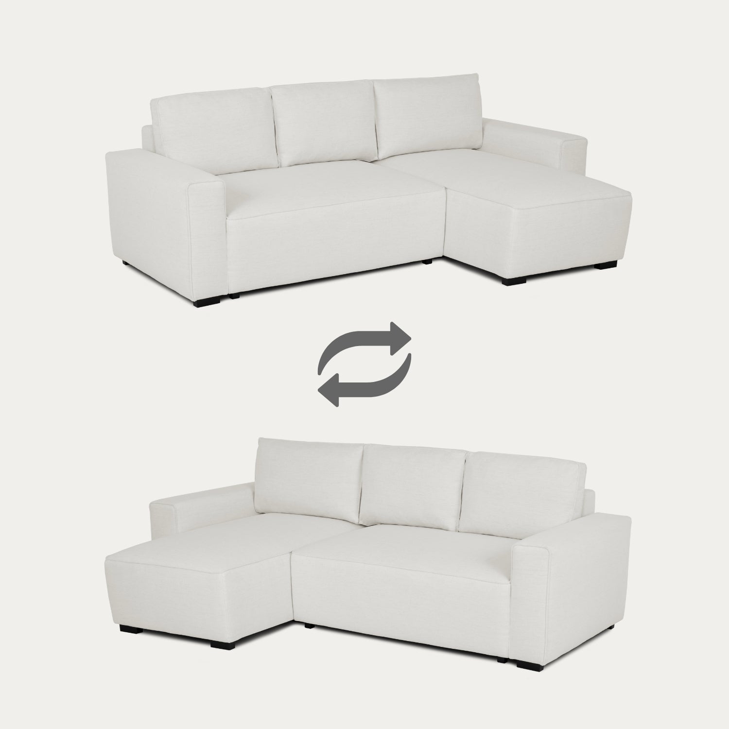 Sofá - Cama 4 Lugares com Chaise Longue Reversível - JadeC1512BCSRG8240_C24