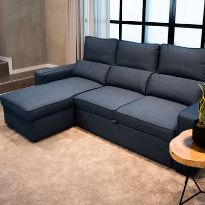 Sofá - Cama 4 Lugares com Chaise Longue Reversível e Arrumação - HarperC1536BFSRG8220_C24