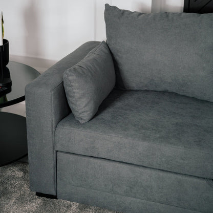 Sofá cama com chaise longue reversível cinza escuro LEAH