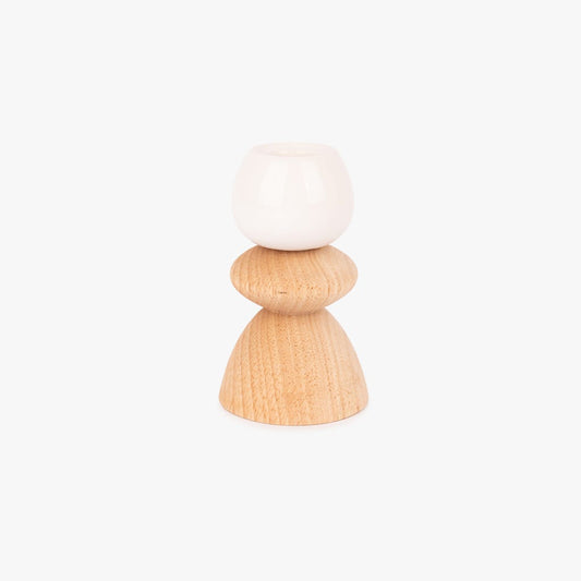 Candelero de madera blanco 12cm COZY