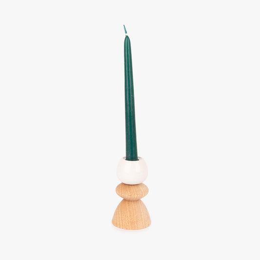 Candelero de madera blanco 12cm COZY