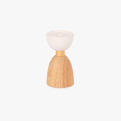 Bougeoir en bois blanc 14cm COZY