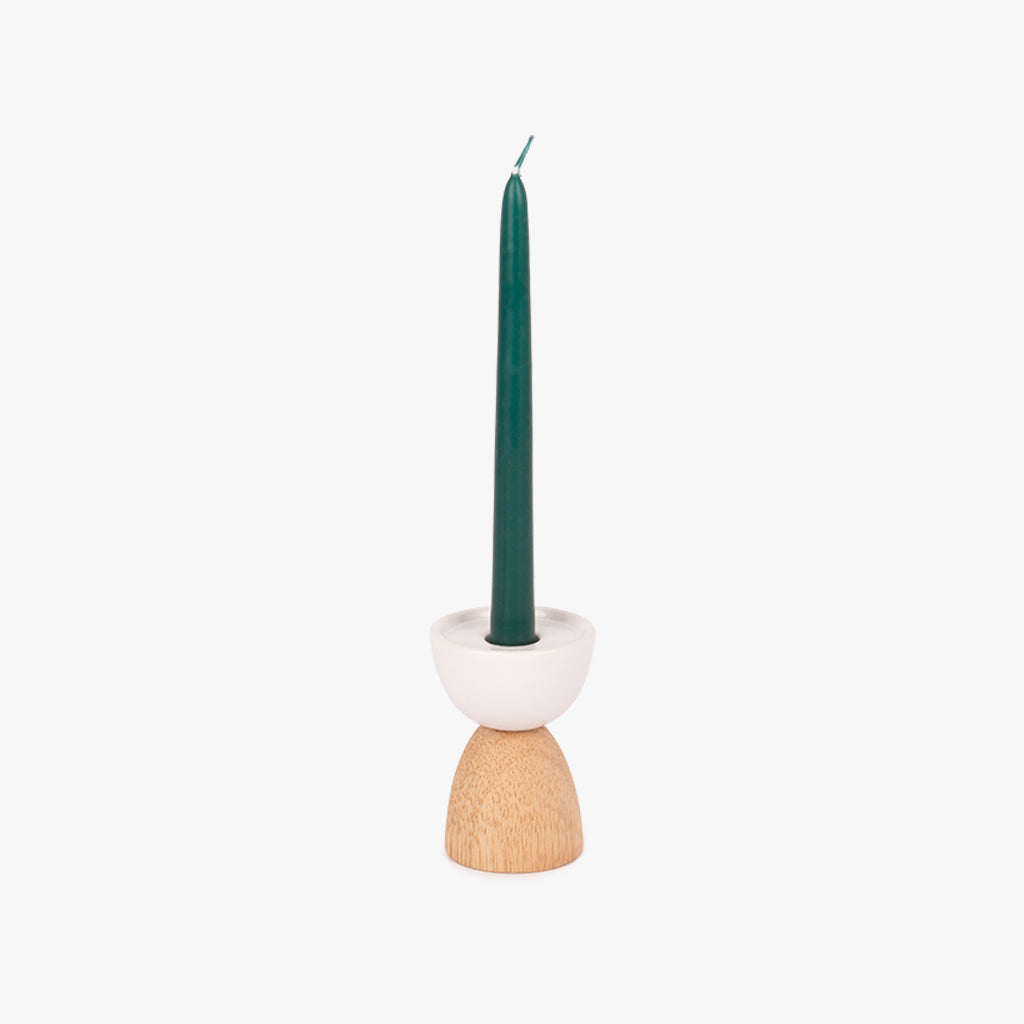 Bougeoir en bois blanc 11cm COZY