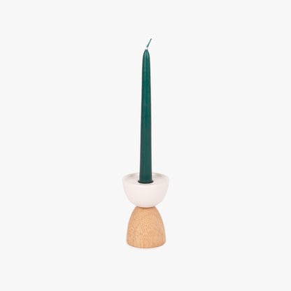 Bougeoir en bois blanc 11cm COZY