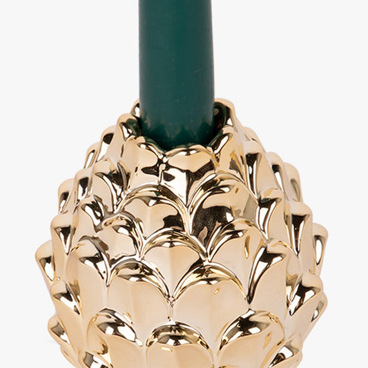 Candelabro alcachofa dorada 9cm NEW BRIGHT 