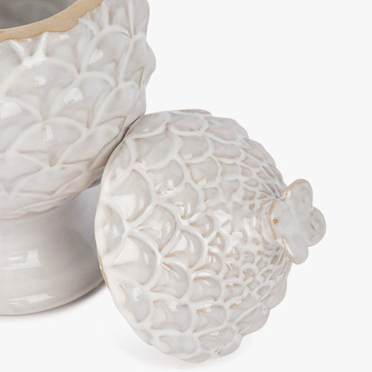 Boîte en céramique blanche 21cm PINHA