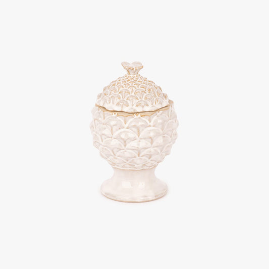 Boîte en céramique blanche 17cm PINHA