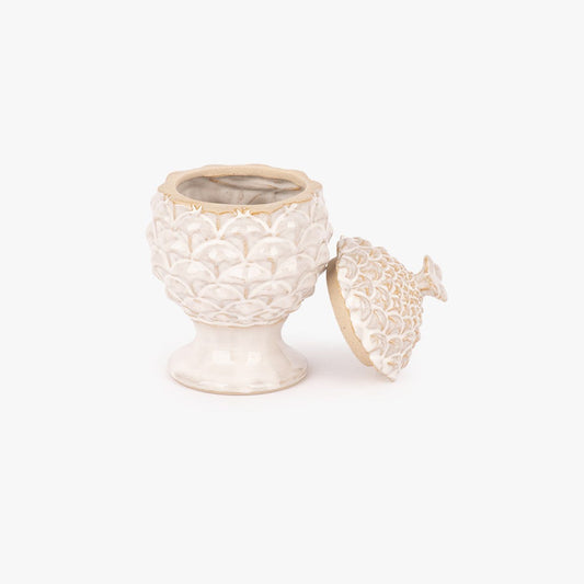 Boîte en céramique blanche 17cm PINHA