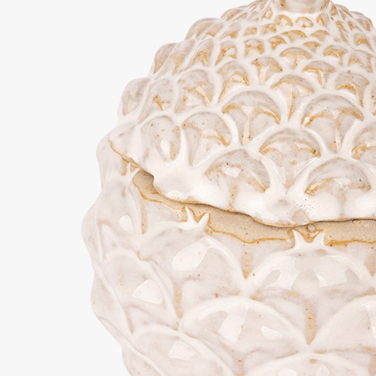 Boîte en céramique blanche 17cm PINHA