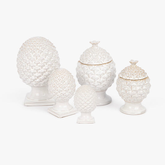 Pièce décorative blanche 22cm PINHA