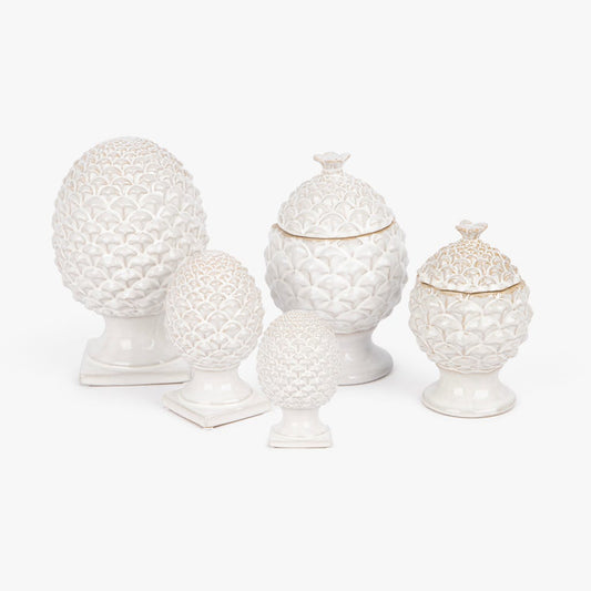 Pièce décorative blanche 19cm PINHA