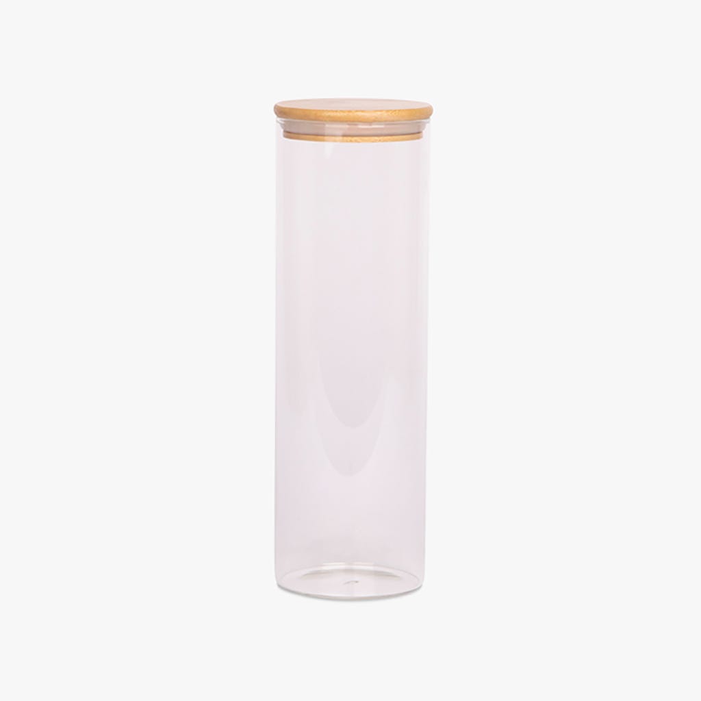 Caixa de Vidro com Tampa de Bambu GLASS