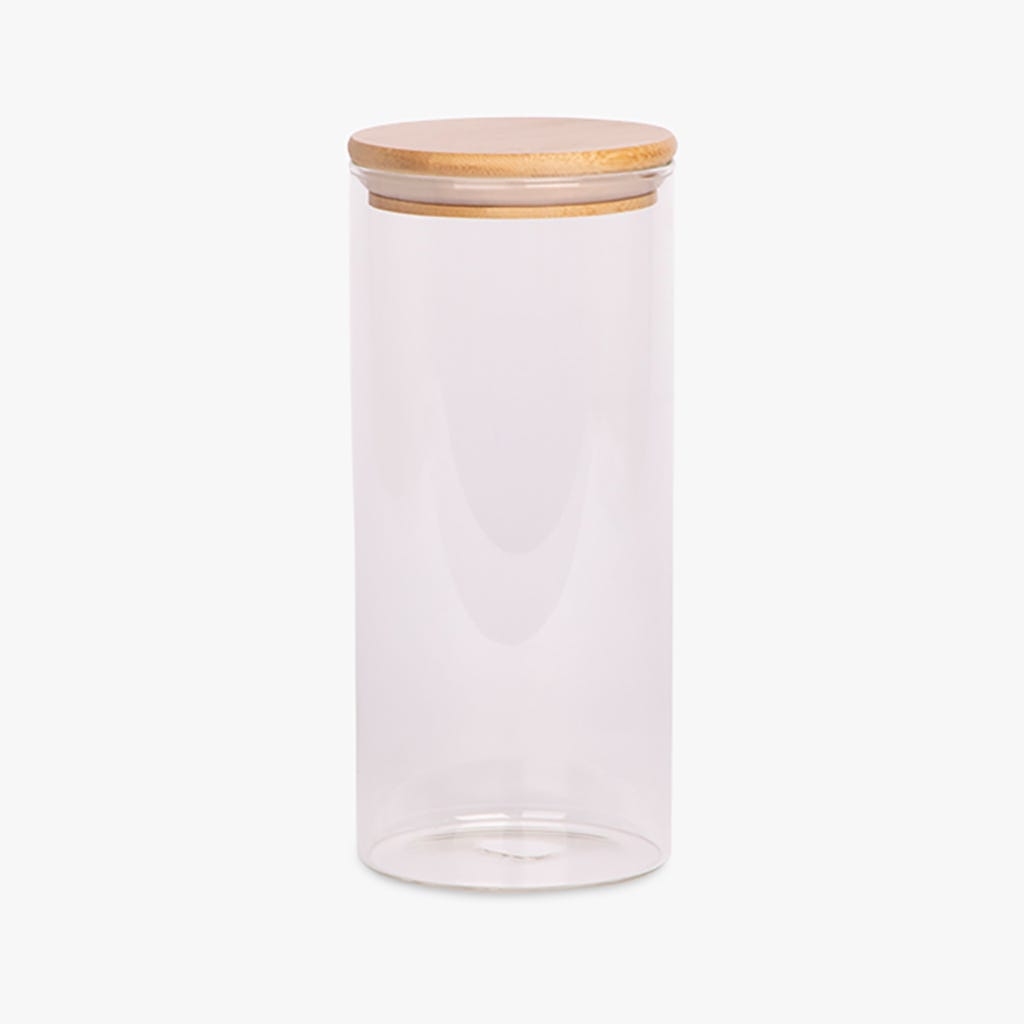 Caixa de Vidro com Tampa de Bambu GLASS