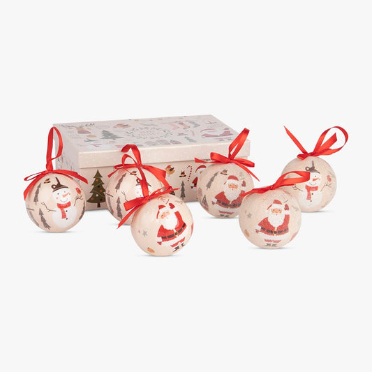 6 bolas pai natal/boneco neve