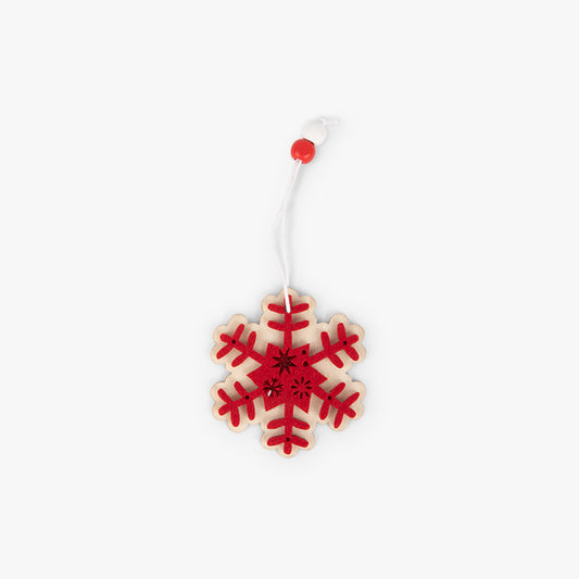 Ornement de flocon de neige rouge KITSCH