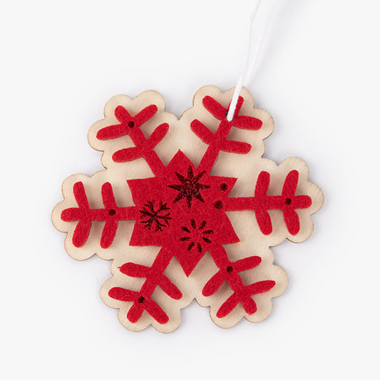Ornement de flocon de neige rouge KITSCH