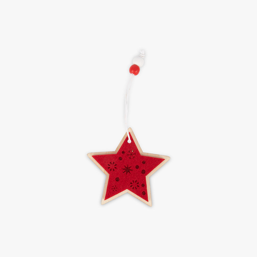 Enfeite de Natal com Estrela Vermelho KITSCH