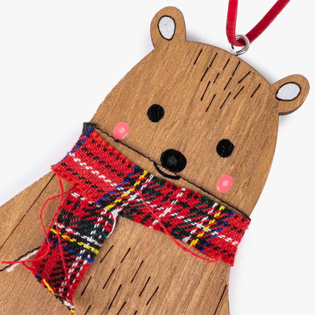 Ornement ours avec écharpe COZY