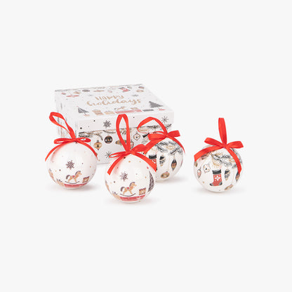 Boules de Noël Joyeuses Fêtes (4 pièces) COZY
