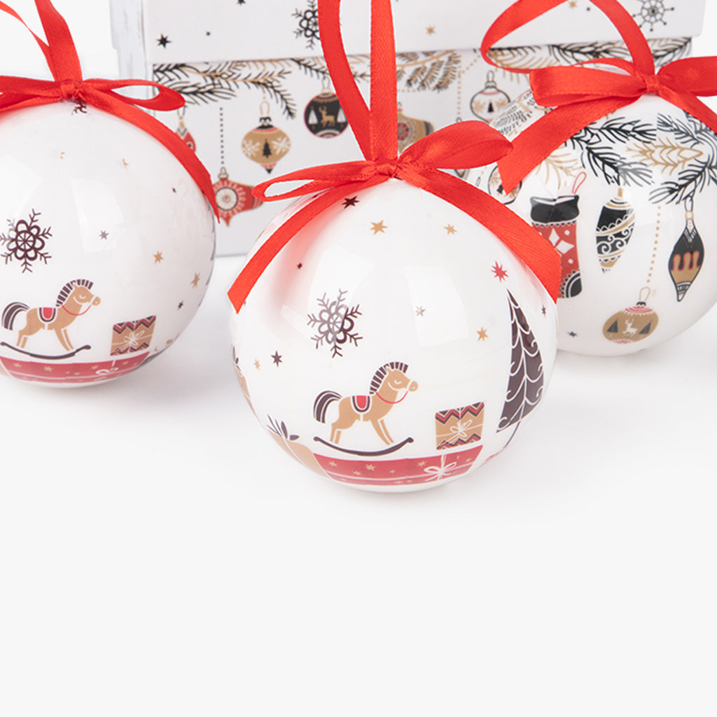 Boules de Noël Joyeuses Fêtes (4 pièces) COZY