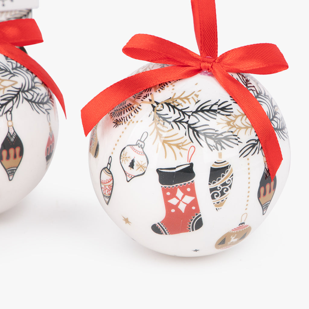 Boules de Noël Joyeuses Fêtes (4 pièces) COZY