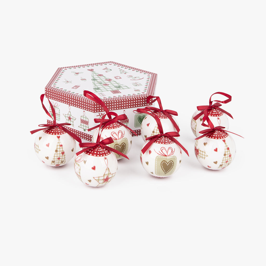 Bolas navideñas a cuadros (7 piezas) COZY