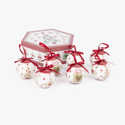 Bolas navideñas a cuadros (7 piezas) COZY