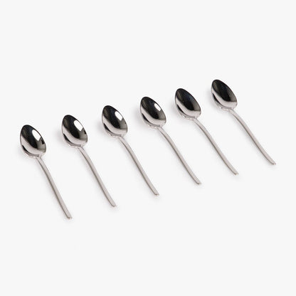 Conjunto 6 Colheres de Café Prateado SLIM