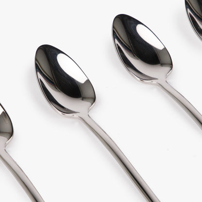 Conjunto 6 Colheres de Café Prateado SLIM