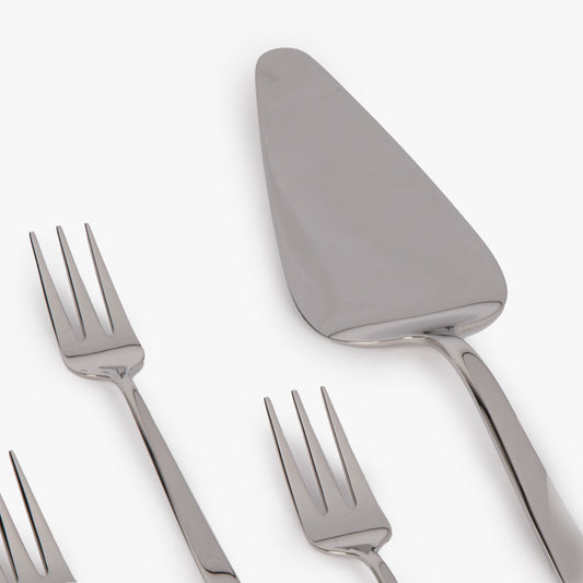 Faqueiro de 7 Peças Bolo Prateado HOTEL