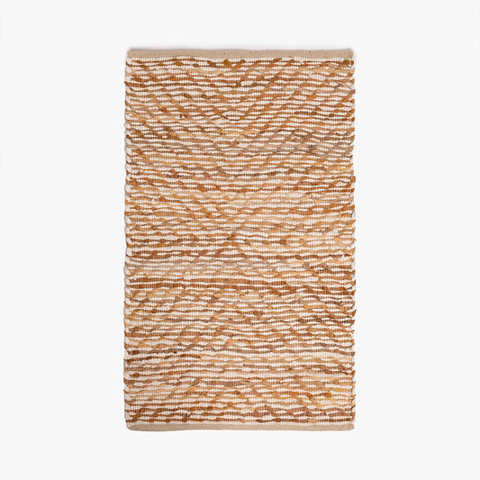 Rug leather/cotton natural/beige 70x110cm LIVELY 