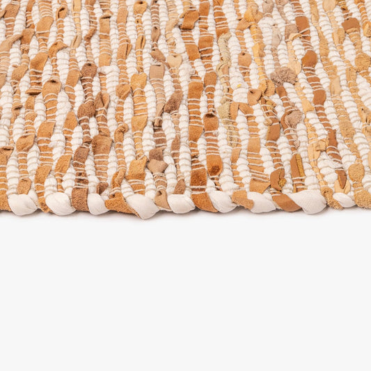 Rug leather/cotton natural/beige 70x110cm LIVELY 