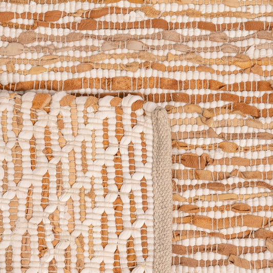 Rug leather/cotton natural/beige 70x110cm LIVELY 