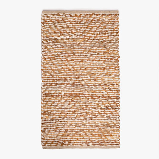 Rug leather/cotton natural/beige 70x200cm LIVELY 
