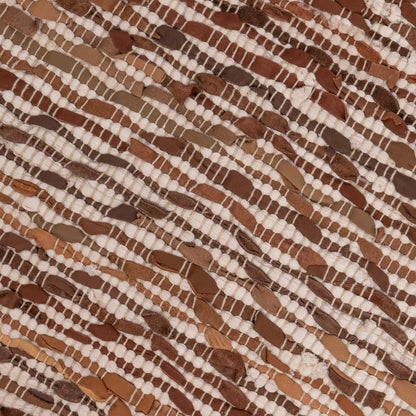 Tapete em Pele e Algodão Bege e Castanho Escuro 70x200 LIVELY