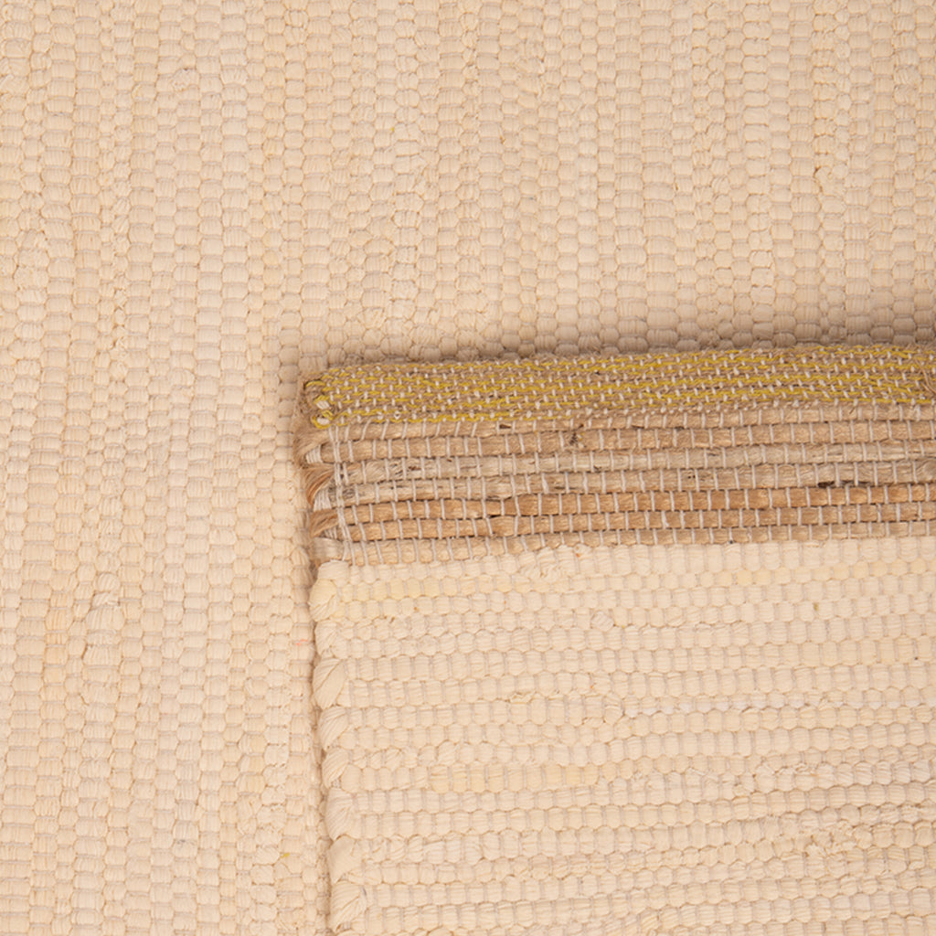 Tapete de Algodão e Juta Bege e Amarelo 120x180 BLIDA