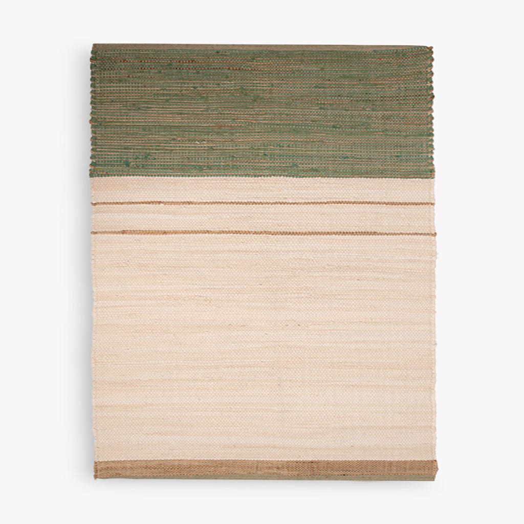 Tapete de Algodão e Juta Bege e Verde 120x180 BLIDA