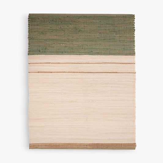 Tapete de Algodão e Juta Bege e Verde 120x180 BLIDA