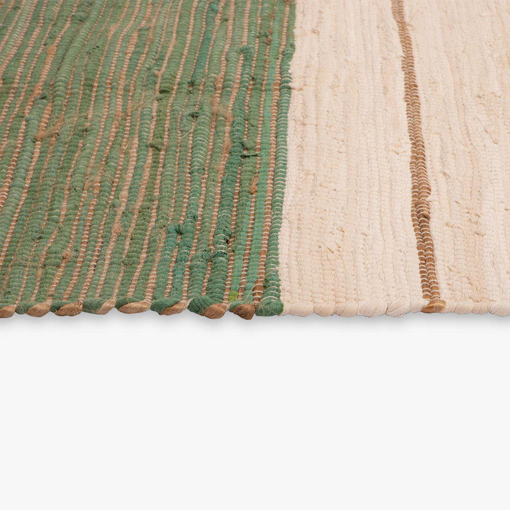 Jute/Cotton Rug White/Green 120x180 BLIDA