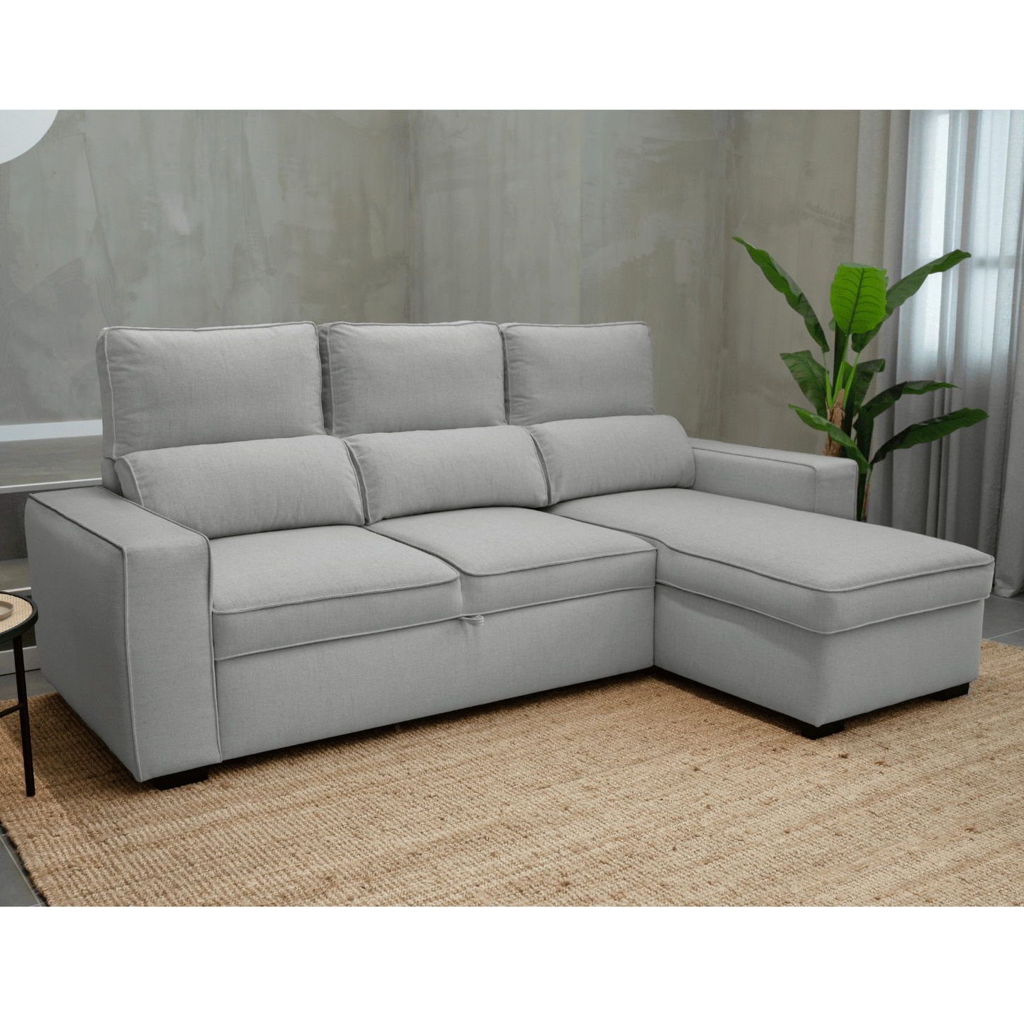 Sofá - Cama 4 Lugares com Chaise Longue Reversível e Arrumação - HarperC1536BFSRG8211_C24