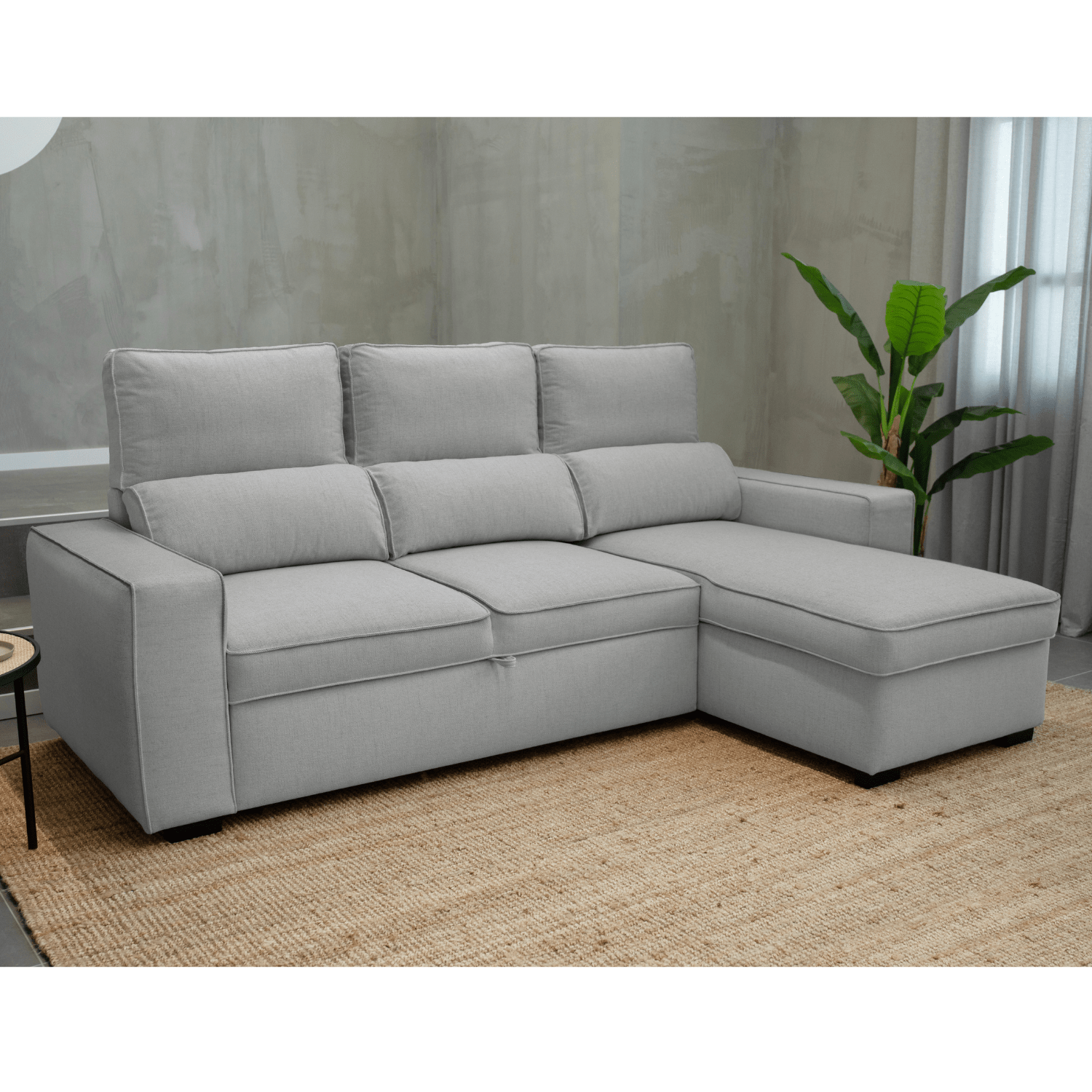 Sofá - Cama 4 Lugares com Chaise Longue Reversível e Arrumação - HarperC1536BFSRG8211_C24