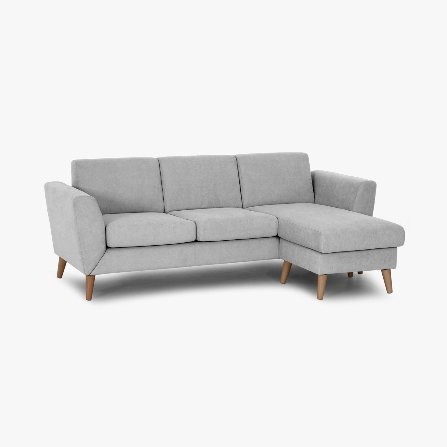 Sofa with reversible chaise longue and vintage gray legs ANGEL 