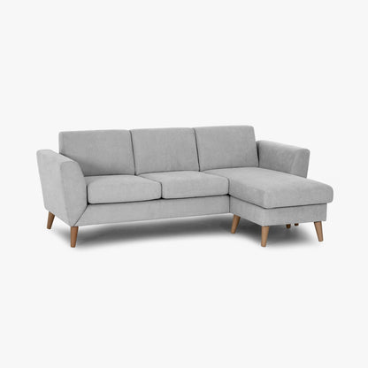 Sofa with reversible chaise longue and vintage gray legs ANGEL 