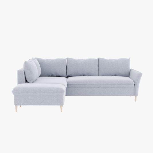 Sofá cama de canto azul ARIA