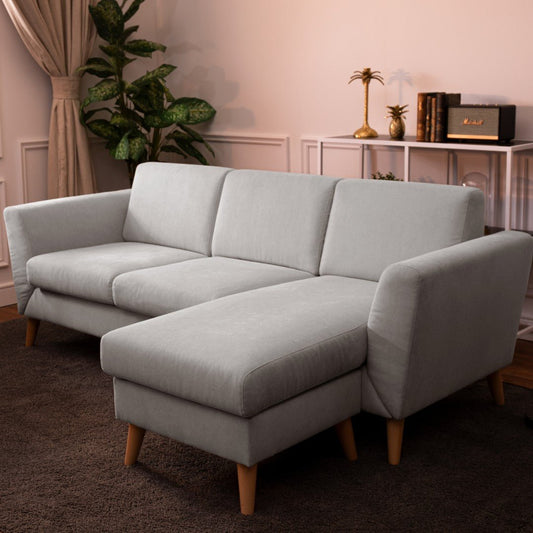 Sofá de 3 lugares com chaise longue reversível e pés vintage – AngelC710BSSRBG3810_C24