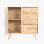 Aparador Natural 1 Puerta 3 Cajones 73,5x35x78