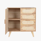 Aparador Rattan 1 Porta 4 Gavetas 73,5x35x78