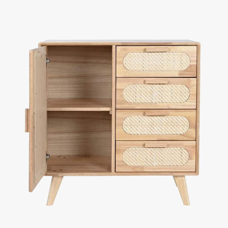 Aparador Rattan 1 Porta 4 Gavetas 73,5x35x78